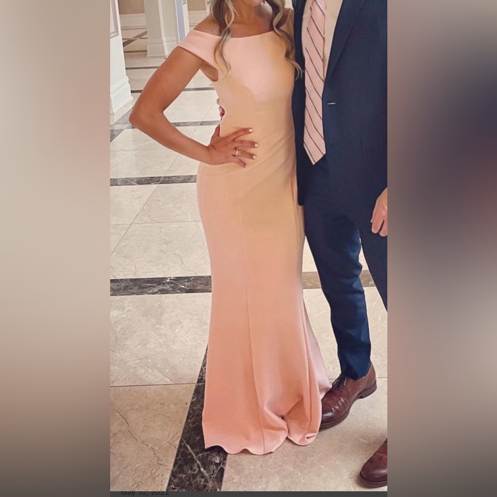 Rose pink/floor length bridesmaid dress